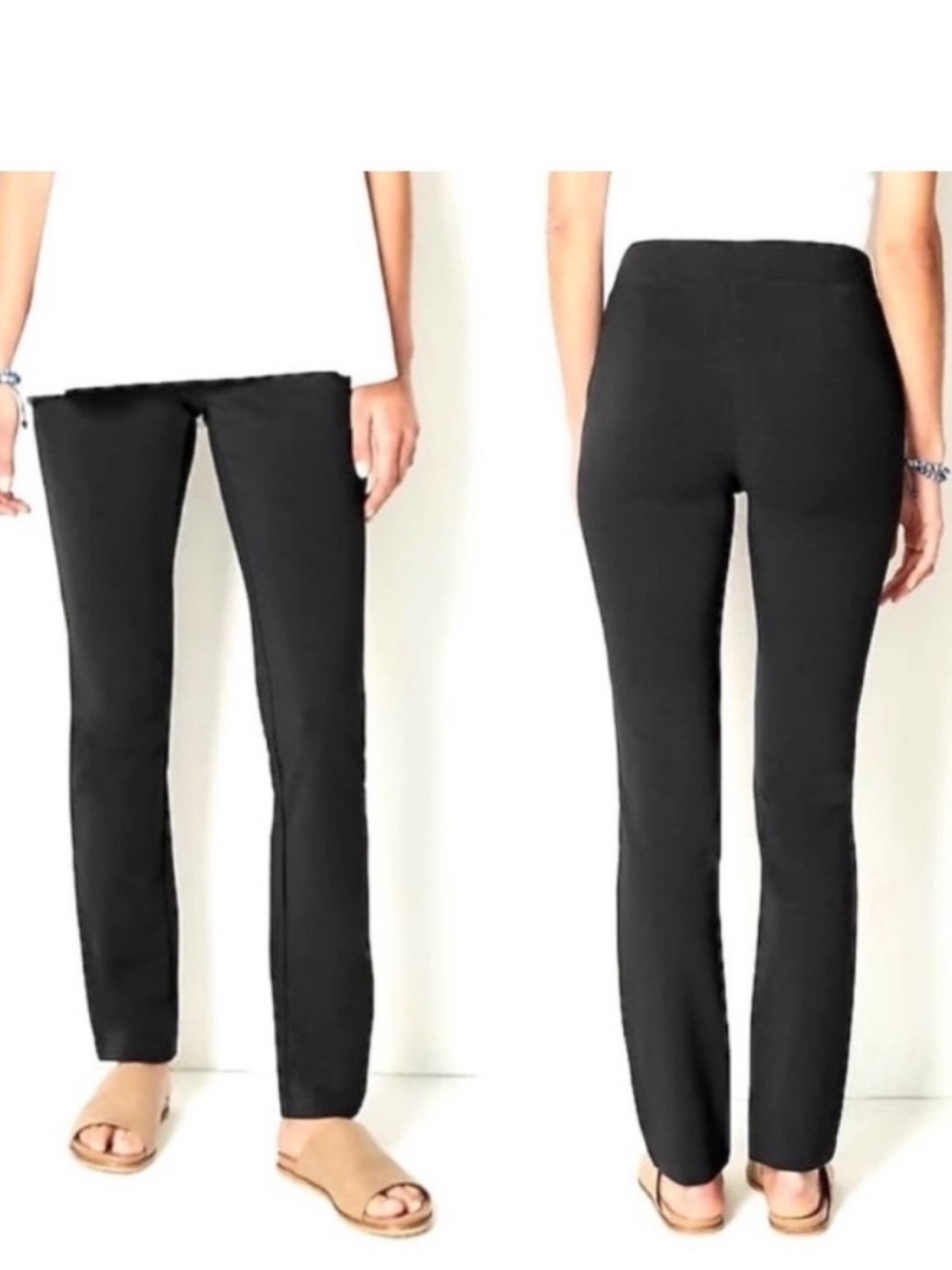 J. Jill Affinity Slim-Leg Pants Women’s Size 4X Pull On French Terry Knit Black